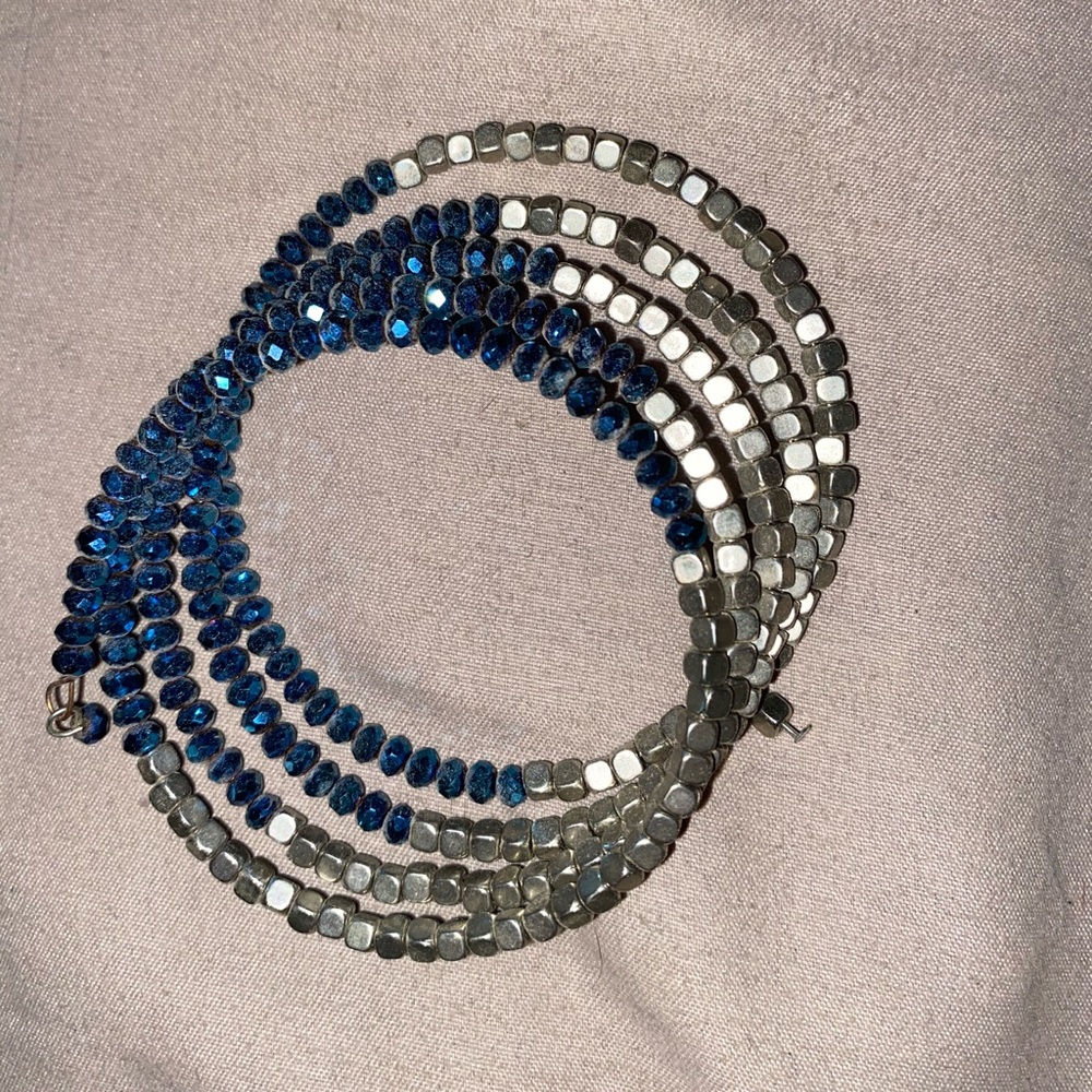 Beaded coil bracelet